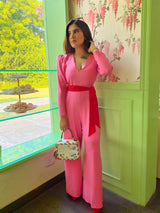 Pink & Red Jumpsuit