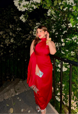 Red Satin Evening dress