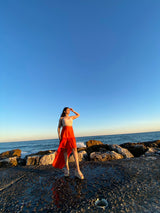 High low skirt with bralet top