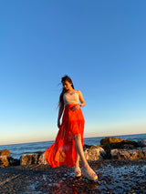 High low skirt with bralet top