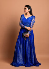 Embellished Blue Sequence Gown - Aayushi Pathania Jaipur
