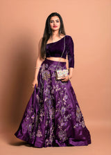 Heavily embellished Lehenga Skirt with velvet top - Aayushi Pathania Jaipur