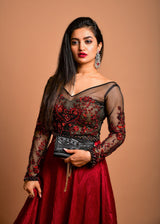 Full embellished blouse with silk skirt - Aayushi Pathania Jaipur