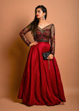 Full embellished blouse with silk skirt - Aayushi Pathania Jaipur