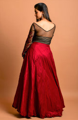 Full embellished blouse with silk skirt - Aayushi Pathania Jaipur