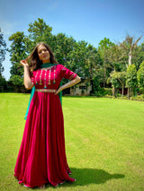 Dark Pink Handwork Anarkali - Aayushi Pathania Jaipur