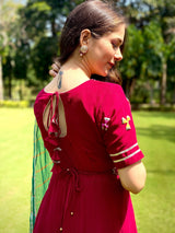 Dark Pink Handwork Anarkali - Aayushi Pathania Jaipur