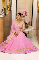 Resham & sequence Embroidered Pink lehenga - Aayushi Pathania Jaipur