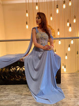 Greek trail rhinestone embellished gown - Aayushi Pathania Jaipur