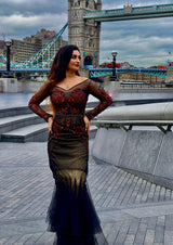 Black embellished Runway-Hit Gown - Aayushi Pathania Jaipur