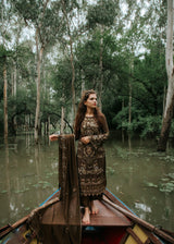 Brown and Gold heavy hand embroidery suit set - Aayushi Pathania Jaipur