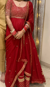 Red Embroidered heavy Anarkali - Aayushi Pathania Jaipur