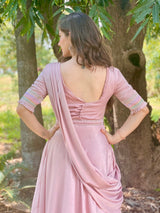 Pink embroidered Pre-drape Anarkali - Aayushi Pathania Jaipur