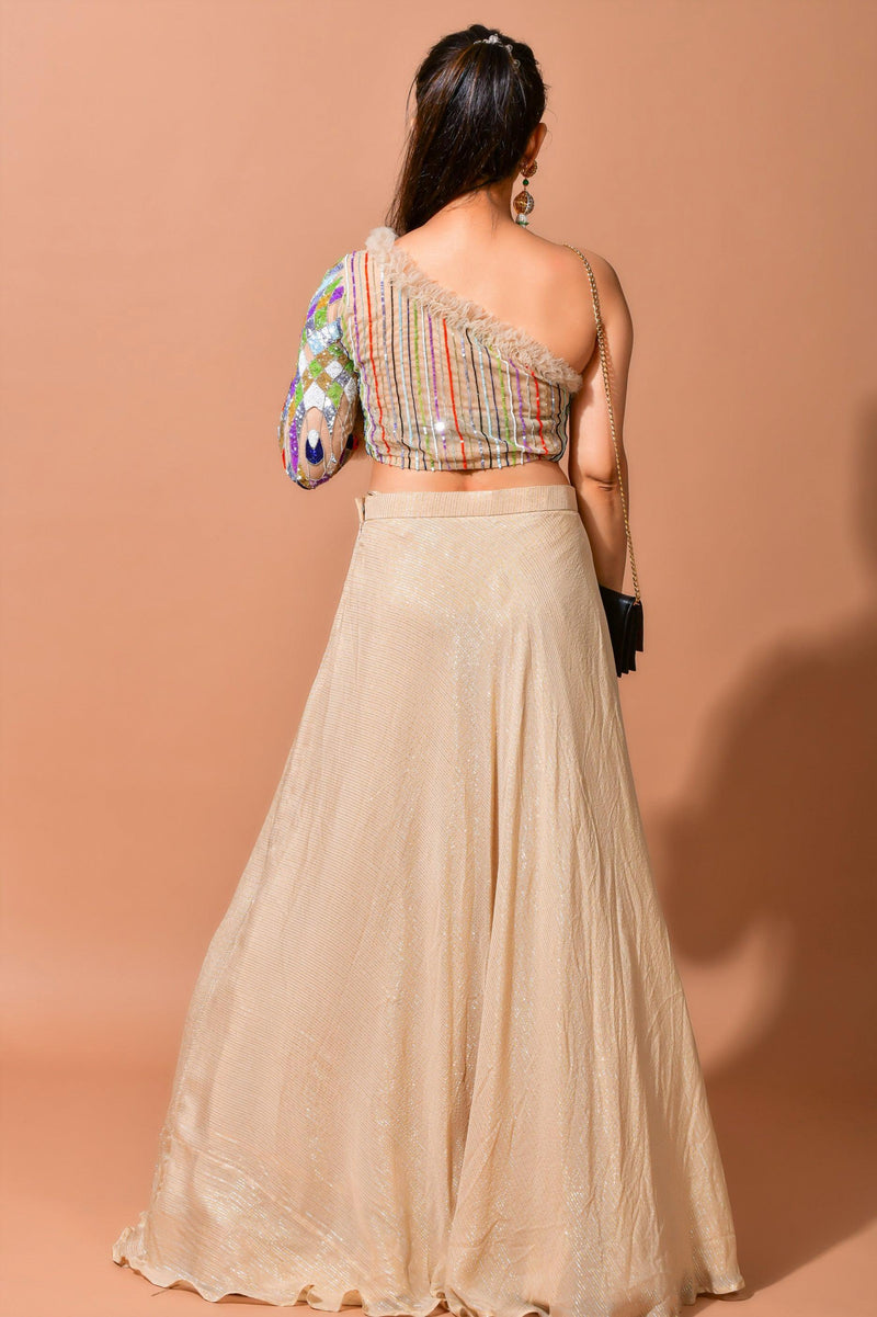 Isabella Bling hand-embroidered Crop top & skirt - Aayushi Pathania Jaipur