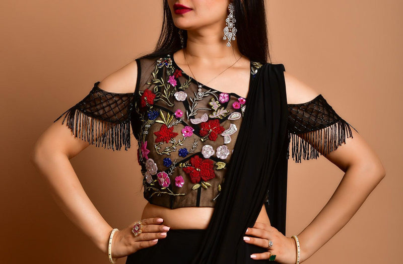 Glamorous drape Saree with embellished blouse - Aayushi Pathania Jaipur