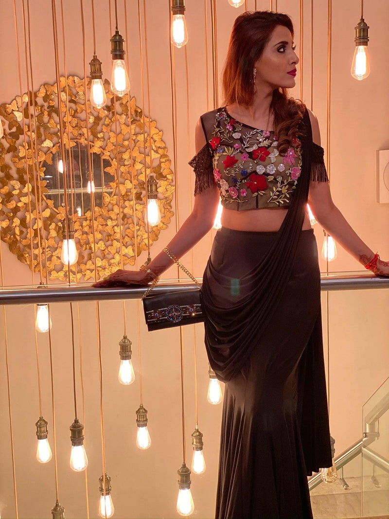 Glamorous drape Saree with embellished blouse - Aayushi Pathania Jaipur