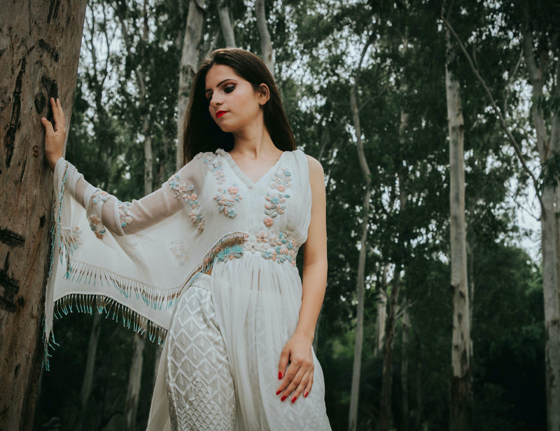Ivory Bliss Embellished Gown - Aayushi Pathania Jaipur